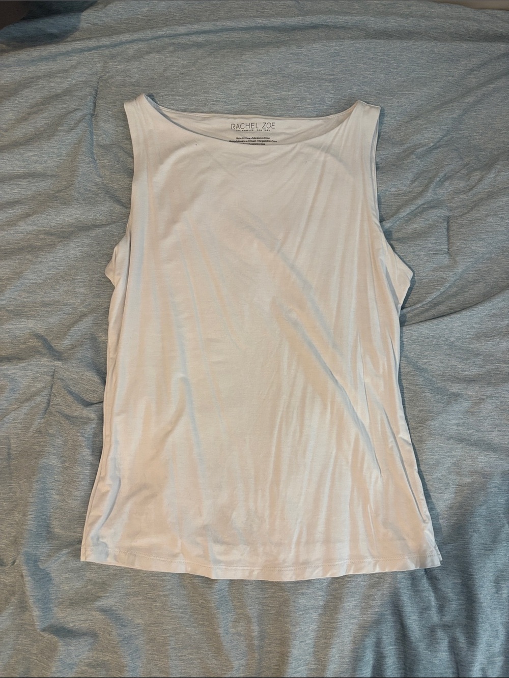 Rachel Zoe Cream Scoop Neck Tank Top